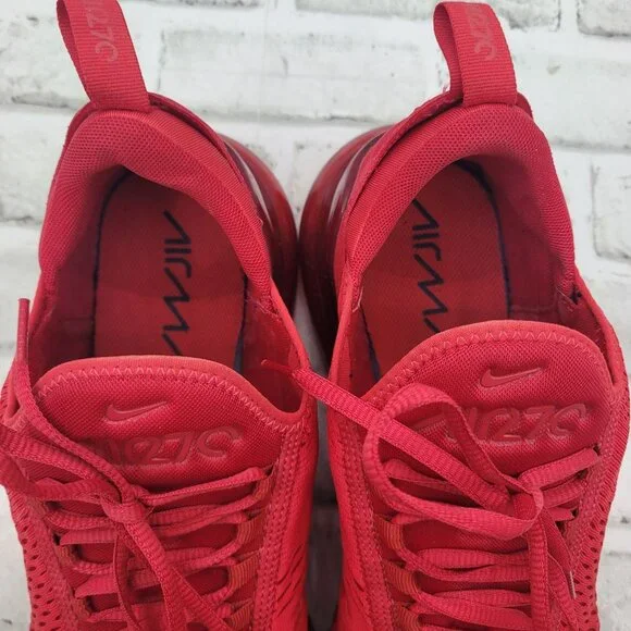 Nike Air Max 270 GS Triple Red University Running Shoes Men's size 13 - Picture 8 of 10